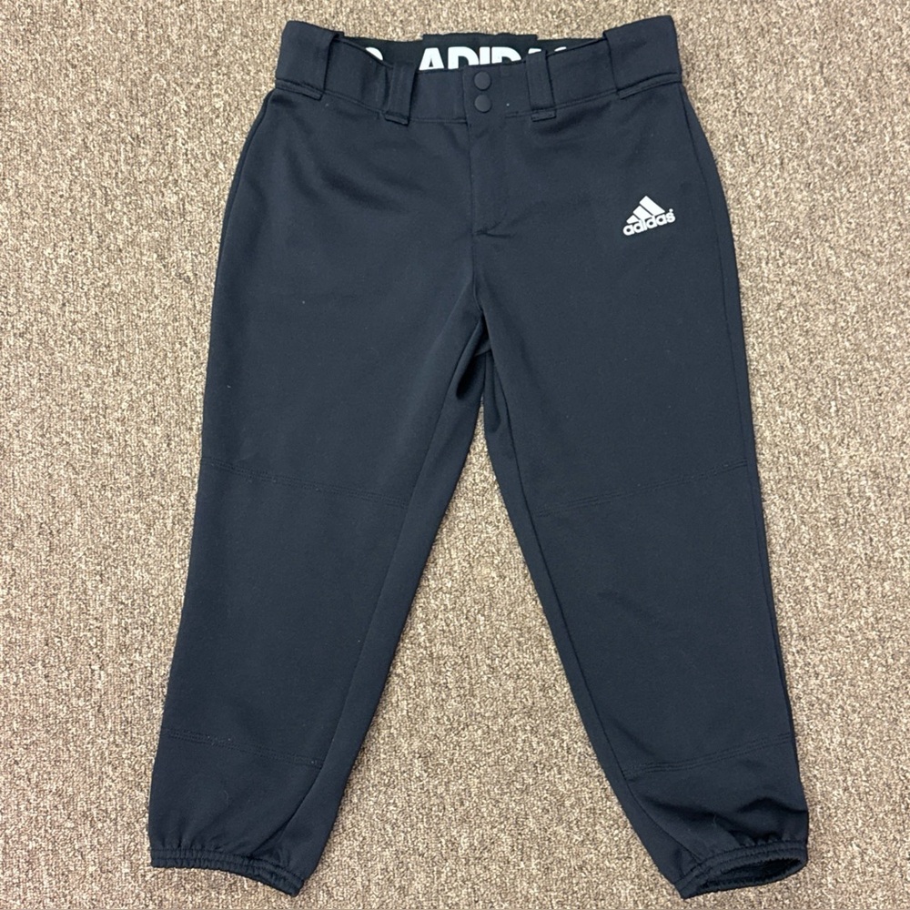 adidas Youth Baseball Softball Pants Black Unisex Size S 8-10 Years Athletic